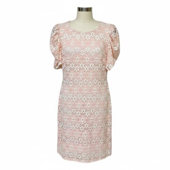 Tommy Hilfiger Lace Shift Mini Dress Bodycon Puff Sleeves Daisy Floral Preppy 4 - Picture 8 of 12